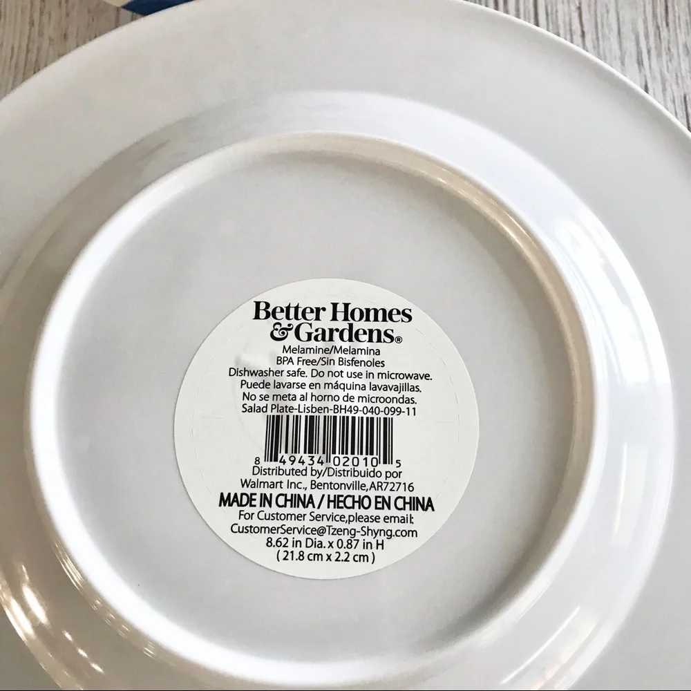 Better Homes and Garden Floral Melamine Plates 4pcs